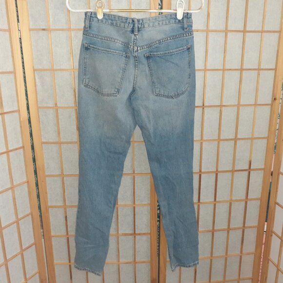 FOREVER 21 JEANS DISTRESSED SKINNY RIPPED DENIM DESTROYED-WOMENS SIZE 24 JR 0-2 - Picture 3 of 3